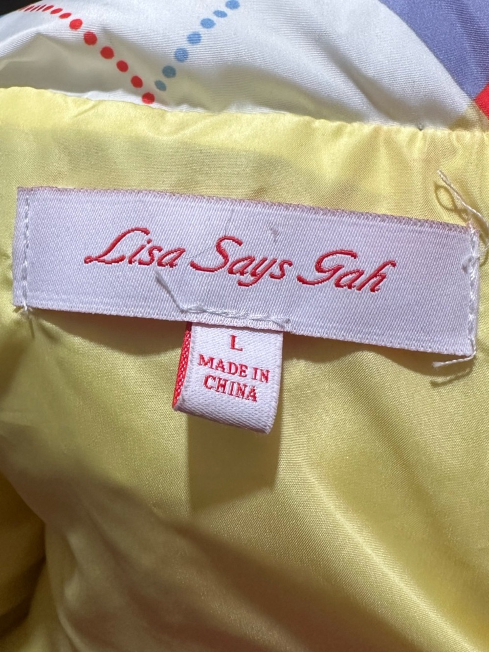 Lisa Says Gah Lady Puffer Jacket Cirque Argyle Large - Picture 9 of 11